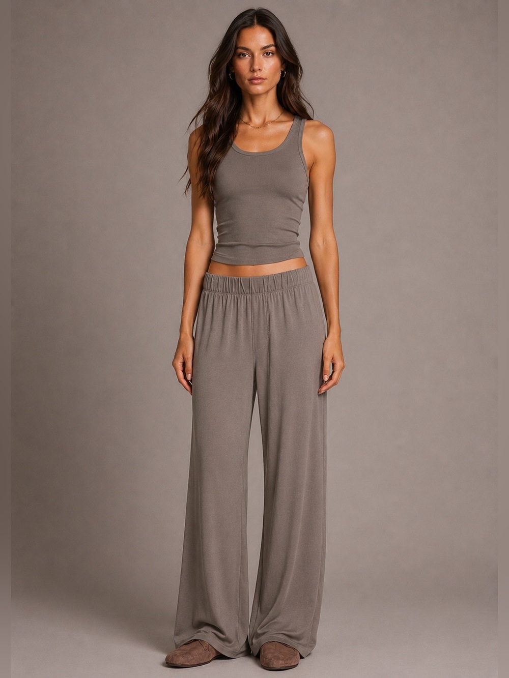 NWT Eterne Wide Leg Lounge Pants - Clay